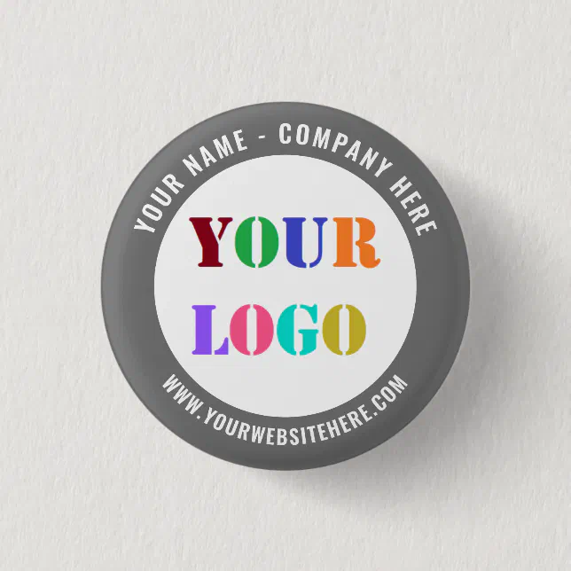 Personalized Company Logo and Text Button Example | Zazzle
