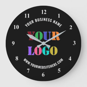 Personalized Company Logo and Text Clock Template