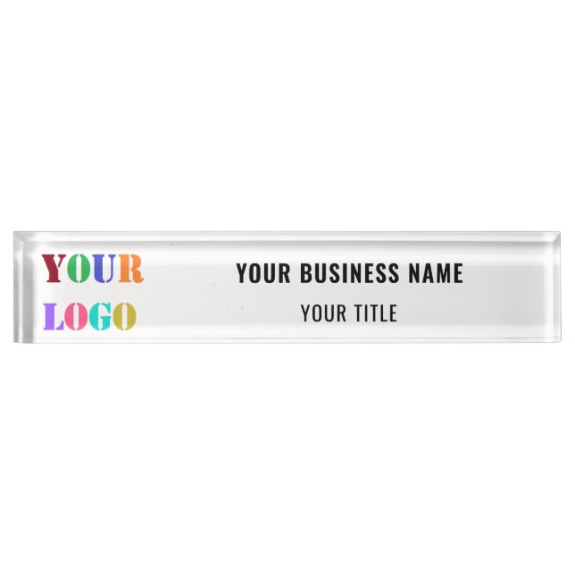 Personalized Company Logo Business Desk Name Plate (Front)