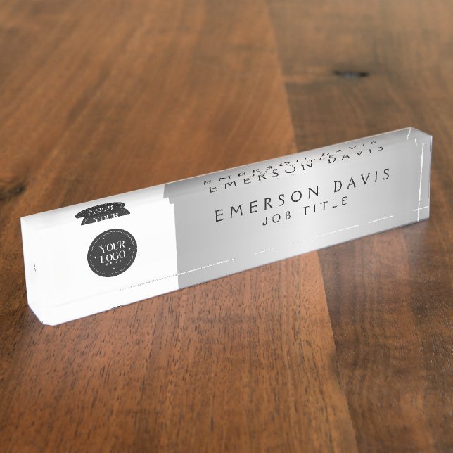Personalized Company Logo | Custom Business Desk Name Plate (Side)