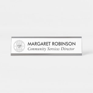 PERSONALIZED COMPANY LOGO DESK NAME PLATE