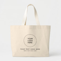 Personalized Company Logo Here Template Top Large Tote Bag