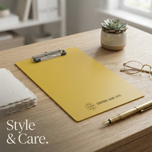 Personalized Company Logo Metallic Gold Clipboard