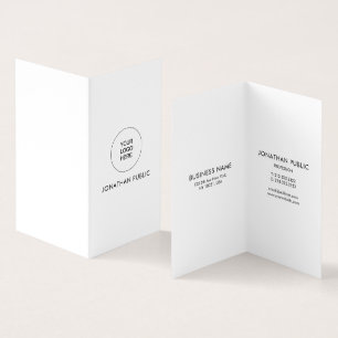 Personalized Company Logo Modern Vertical Folded Business Card