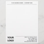 Personalized Company Logo Name Address Letterhead<br><div class="desc">Choose Colors - Simple Personalized Modern Design Your Business Office Letterhead with Logo - Add Your Logo - Image / Address and Contact Information / Name - Company or Slogan - Tagline / more - Resize and move or remove and add elements - image / text with customization tool. Choose...</div>