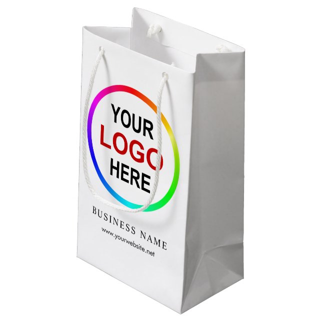 Personalized company logo small gift bag (Back Angled)