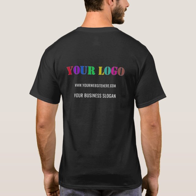 Personalized Company Logo Text Business T-Shirt (Back)