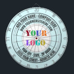 Personalized Company Logo Text Dart Board Template<br><div class="desc">Custom Colors and Fonts - Design Your Own Personalized Dartboards with Custom Company Logo Name Address Website or Custom Text Promotional Business Dart Board Gift - Add Your Name - Company / Address / Logo - Photo or QR Code / Website or Email or Phone / more - Resize and...</div>