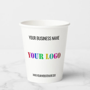 Personalized Company Logo Text Paper Cups Template