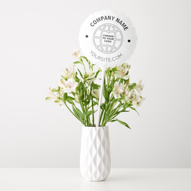PERSONALIZED COMPANY LOGO WEB ADDRESS BALLOON (Vase)