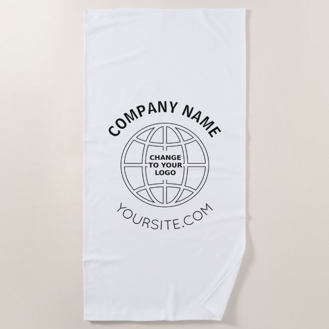 PERSONALIZED COMPANY LOGO WEB ADDRESS BEACH TOWEL (Front)