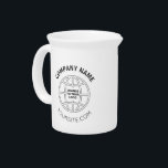 PERSONALIZED COMPANY LOGO WEB ADDRESS BEVERAGE PITCHER<br><div class="desc">Basic company logo,  name and website.
Logo and text can be changed to suit.

Use CAPITALS for text,  and your image for logo

Note: dimensions best suit square or circular logo.</div>