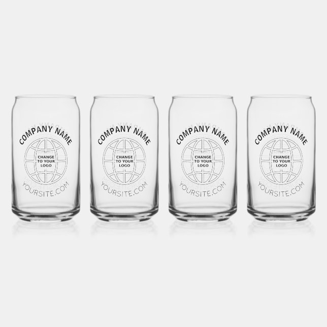 PERSONALIZED COMPANY LOGO WEB ADDRESS CAN GLASS (Front)
