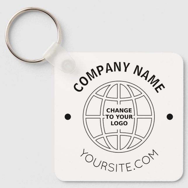 PERSONALIZED COMPANY LOGO WEB ADDRESS CLASSIC ROUN KEYCHAIN (Front)