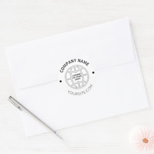 PERSONALIZED COMPANY LOGO WEB ADDRESS CLASSIC ROUND STICKER
