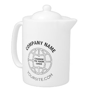 PERSONALIZED COMPANY LOGO WEB ADDRESS TEAPOT