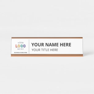 Personalized Company Name and Logo Business Desk Name Plate