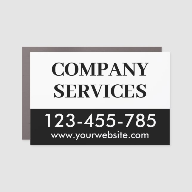 personalized company name Phone Number Car Mag Car Magnet (Front)