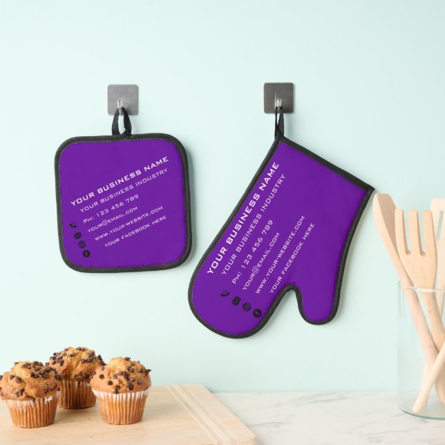 Personalized Company Oven Mitt & Pot Holder Set (Insitu(Hanging))