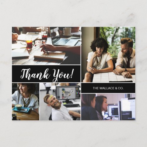 Personalized Company Photo collage Thank You Postcard