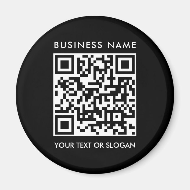 Personalized Company QR Code Logo Text Template Magnet (Front)
