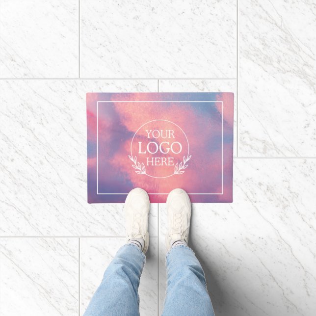 Personalized Company Welcome Mat with  Logo Here (Indoor)