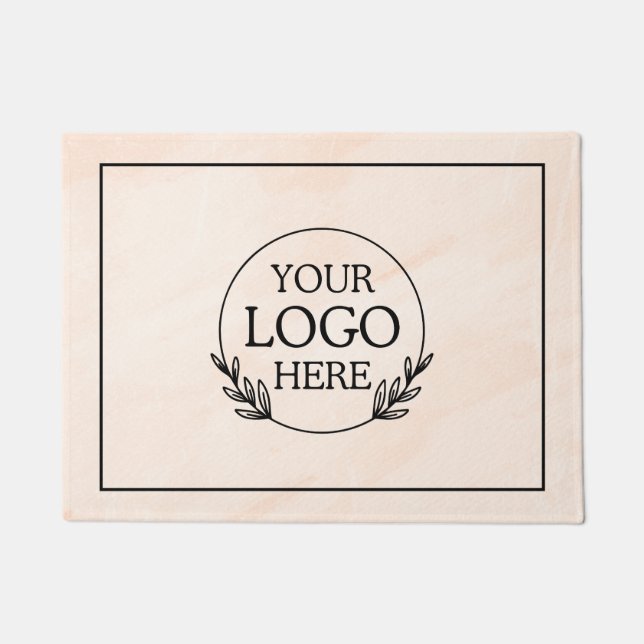 Personalized Company Welcome Mat with  Logo Here (Front)