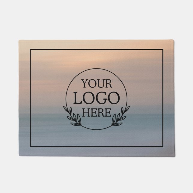 Personalized Company Welcome Mat with  Logo Here (Front)