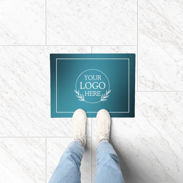 Personalized Company Welcome Mat with  Logo Here (Indoor)