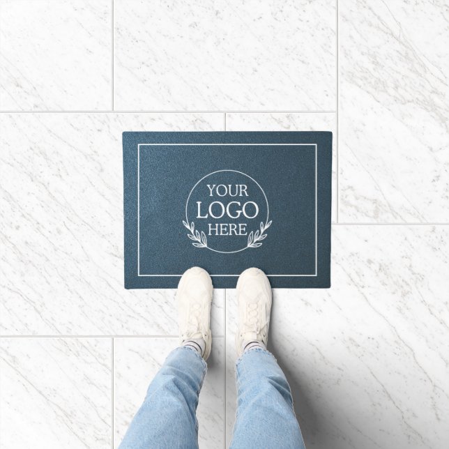 Personalized Company Welcome Mat with  Logo Here (Indoor)
