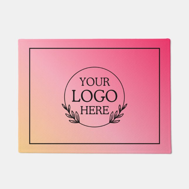 Personalized Company Welcome Mat with  Logo Here (Front)