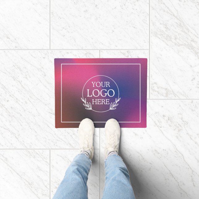 Personalized Company Welcome Mat with  Logo Here (Indoor)