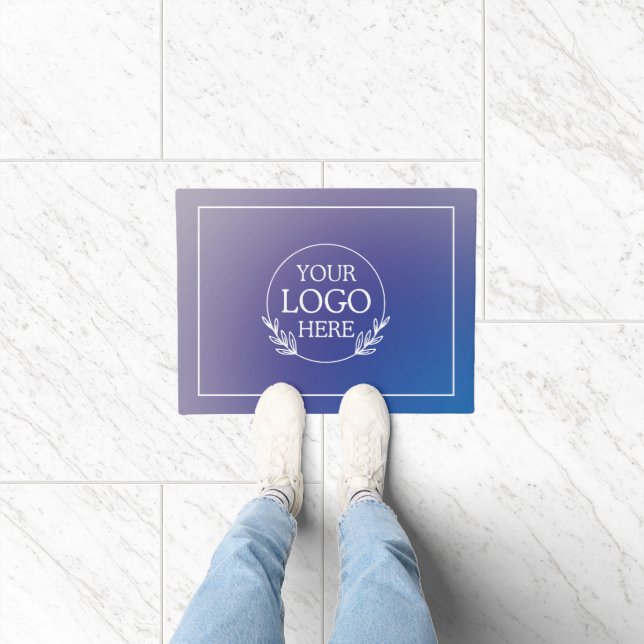Personalized Company Welcome Mat with  Logo Here (Indoor)