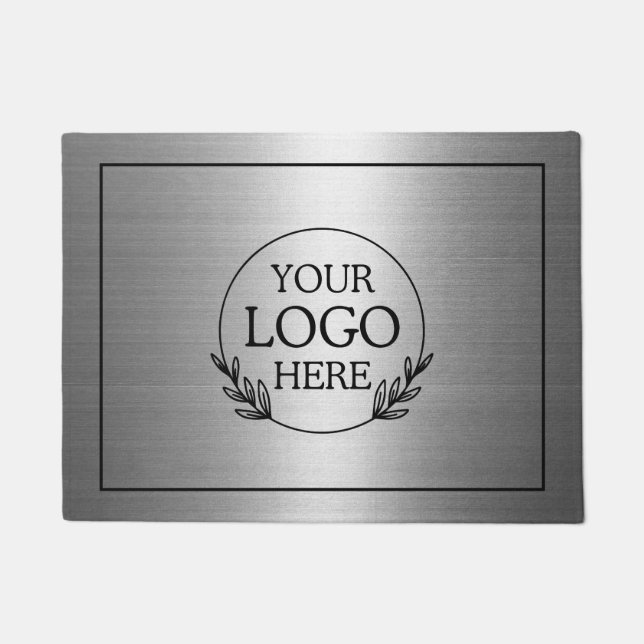 Personalized Company Welcome Mat with  Logo Here (Front)