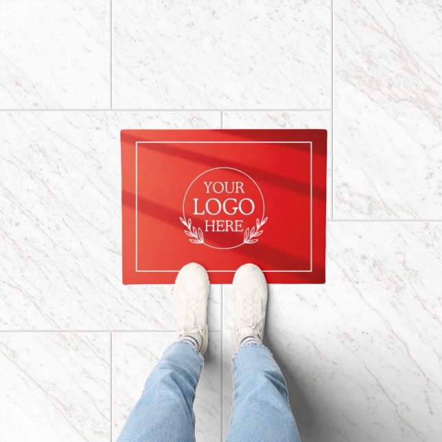 Personalized Company Welcome Mat with  Logo Here (Indoor)