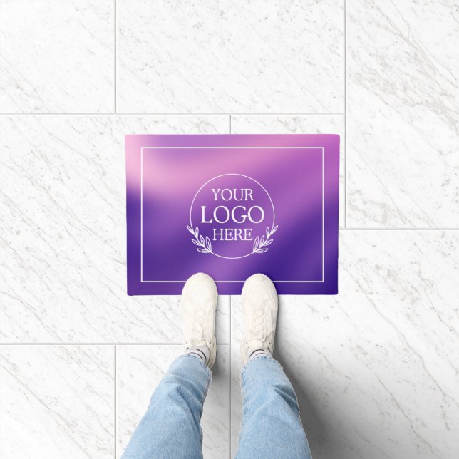 Personalized Company Welcome Mat with  Logo Here (Indoor)