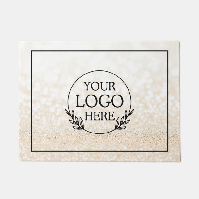 Personalized Company Welcome Mat with  Logo Here (Front)