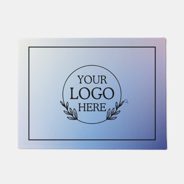 Personalized Company Welcome Mat with  Logo Here (Front)