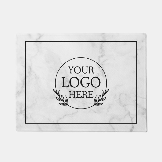 Personalized Company Welcome Mat with  Logo Here (Front)