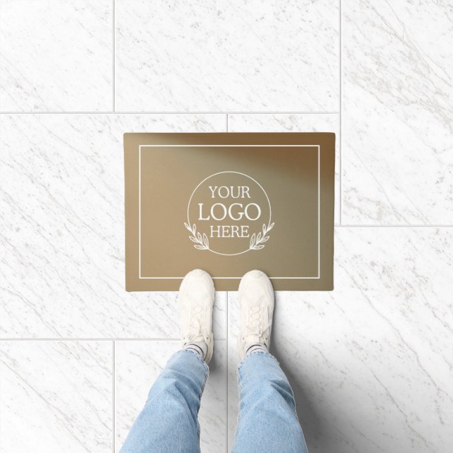 Personalized Company Welcome Mat with  Logo Here (Indoor)