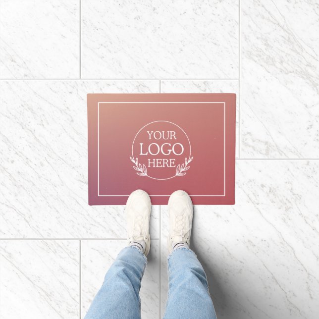 Personalized Company Welcome Mat with  Logo Here (Indoor)