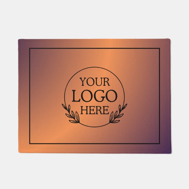 Personalized Company Welcome Mat with  Logo Here (Front)