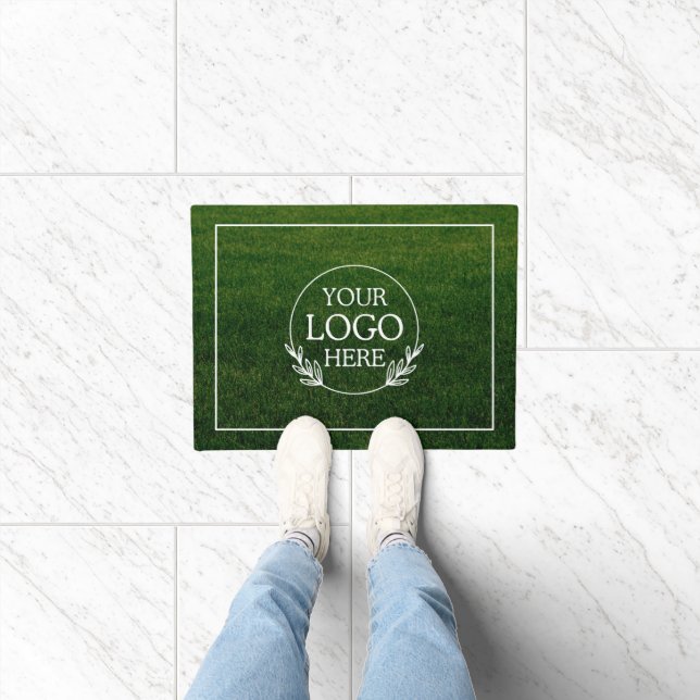 Personalized Company Welcome Mat with  Logo Here (Indoor)