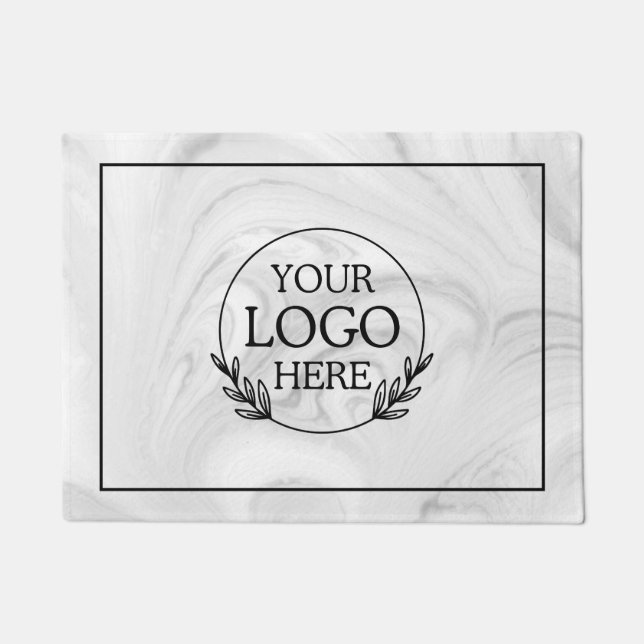 Personalized Company Welcome Mat with  Logo Here (Front)