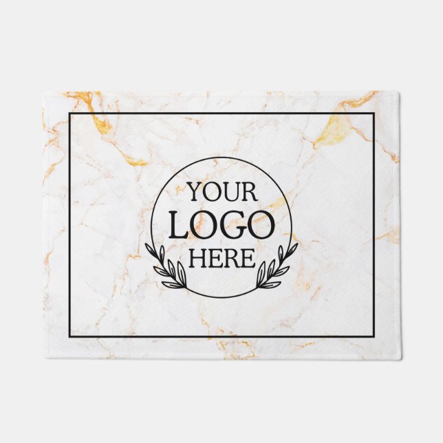 Personalized Company Welcome Mat with  Logo Here (Front)