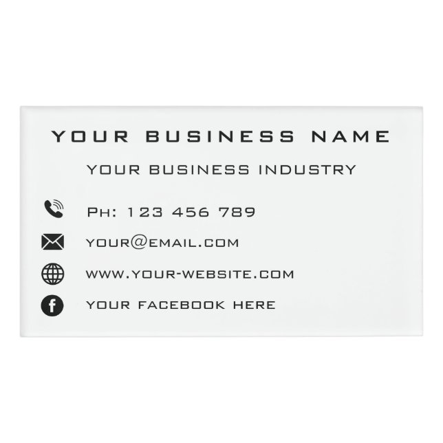 Personalized Company Your Business Name Tag (Front)