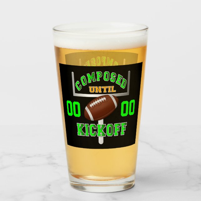 Personalized Composed Until Kickoff Football  Glass (Front Filled)