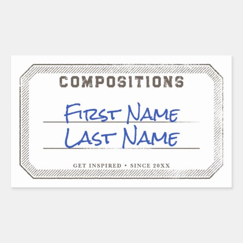 Personalized Composition Book Label Sticker