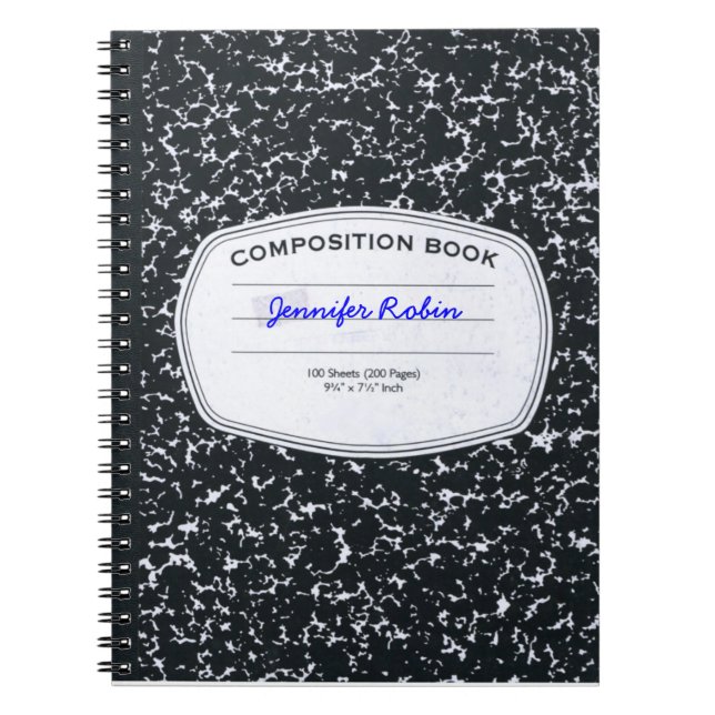 Personalized Composition Style Notebook (Front)