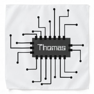 Personalized Computer IC Chip Image Bandana